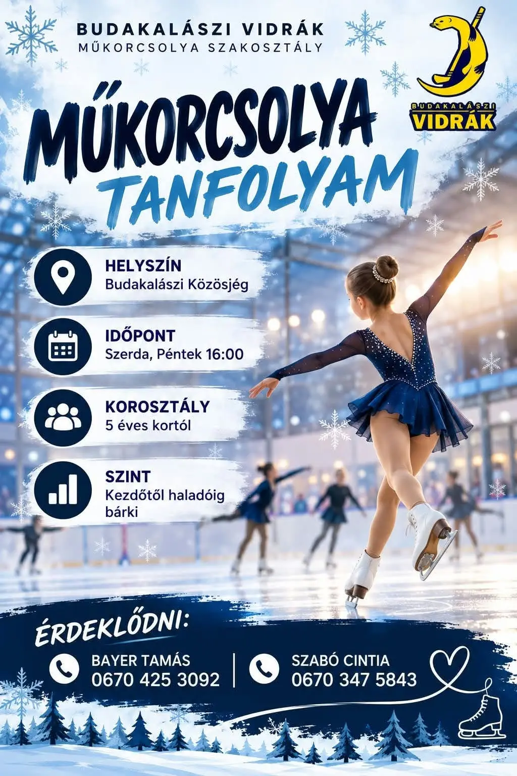 Műkorcsolya tanfolyam Budakalászon a jégpályán 5 éves kortól